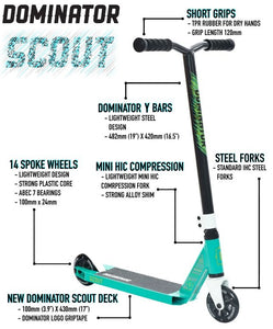 Dominator Scout Stuntstep Rood Wit 74 cm ⭐⭐